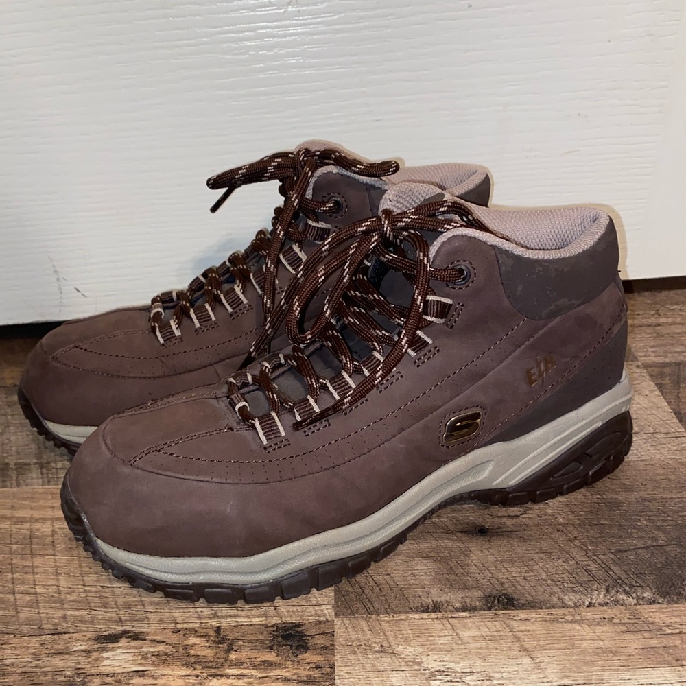 Skechers Steel Toe Midway Hiker Boots Women’s Size 8 see photos for flaws